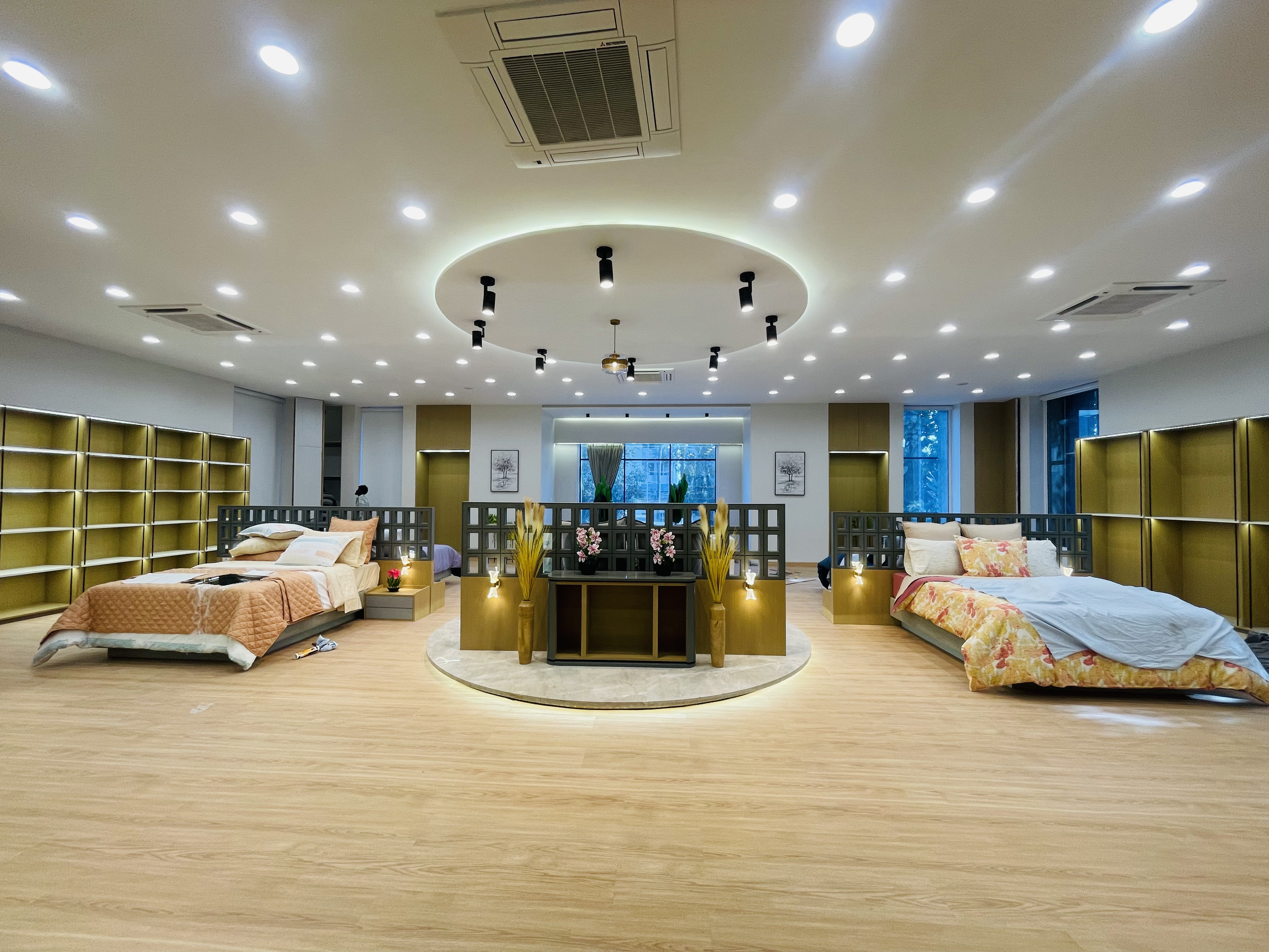 Cozy bedroom interior with warm textures and soft lighting